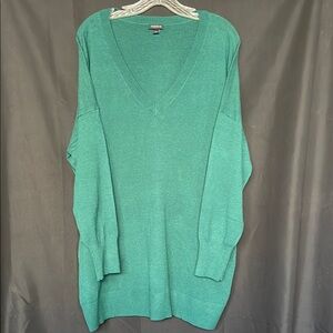 Teal V-Neck Women's Sweater